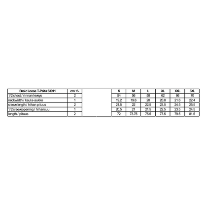 Kiekko-Espoo Oversize T-paita Luonnonvalkoinen Lines logo