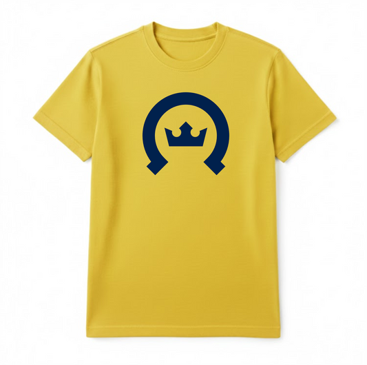 Kiekko-Espoo T-paita Keltainen Navy logo