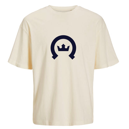 Kiekko-Espoo Oversize T-paita Luonnonvalkoinen Navy logo